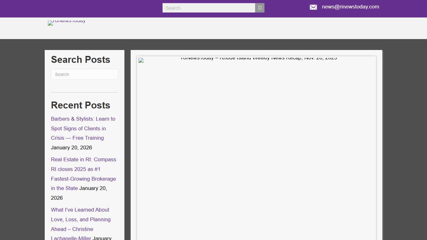 In the News... quick recap of the week ending Jan. 16, 2026 - Rhode Island news In the News in Rhode Island
