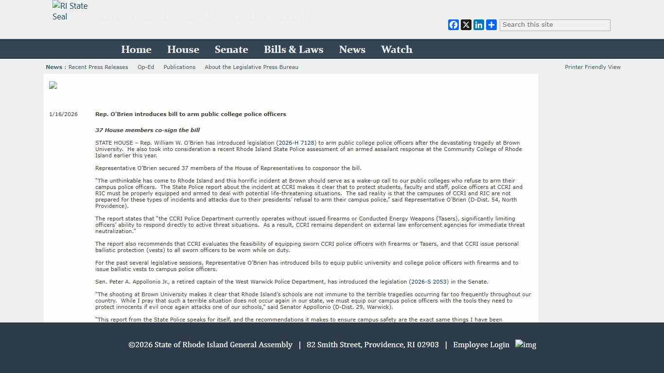 State of Rhode Island General Assembly